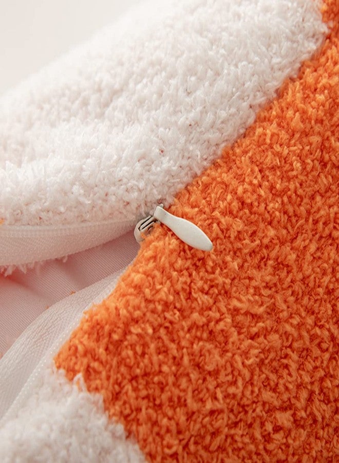NIDITW Set of 2 Orange Checkered Pillow Covers 18x18 Inches Ultra Soft Microfiber Both Sided Gingham Pattern Invisible Zipper for Sofa Couch Bed Decor (Orange) - Image 5